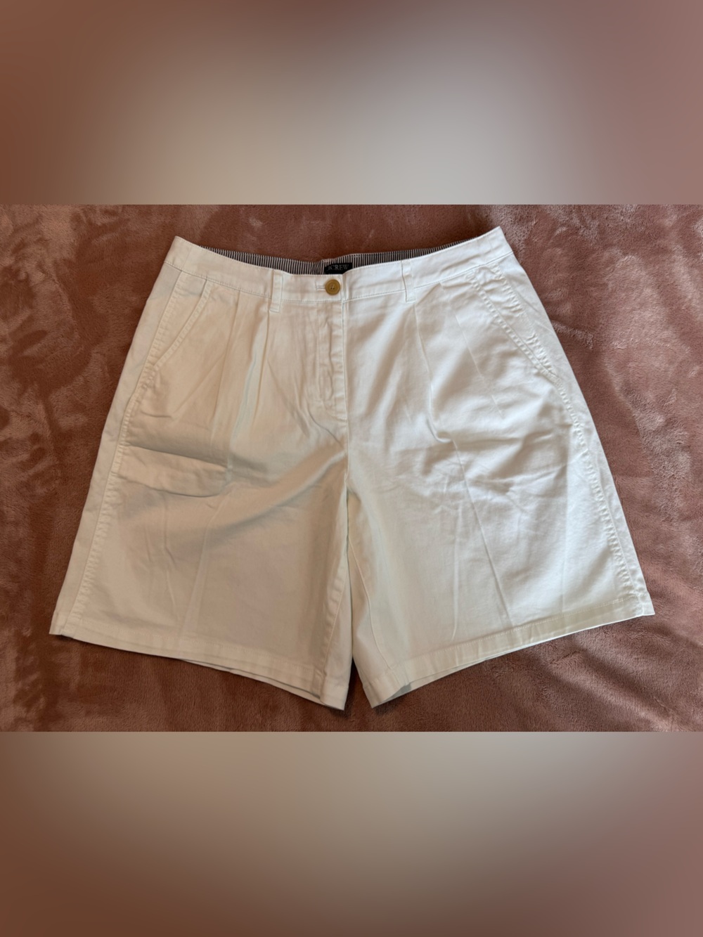 NWT J. Crew Chino Shorts with 9” Inseam, White, Size 8